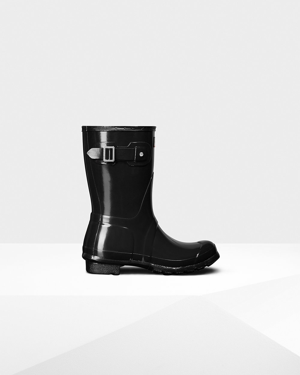 Womens Hunter Short Rain Boots Black - Original Gloss - 3120768-QZ